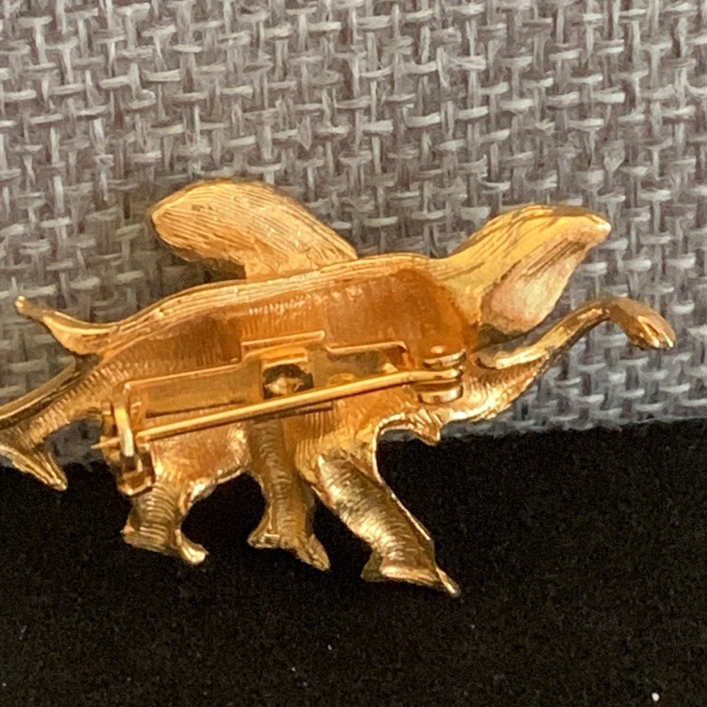 Vintage Gold Tone Long Necklace (23”) & Elephant Pin/Brooch - Picture 8 of 8